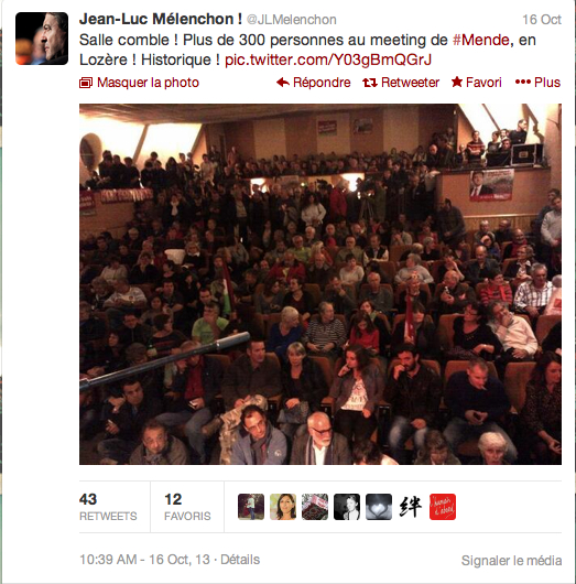tweet mélenchon meeting Mende 16-10-2013