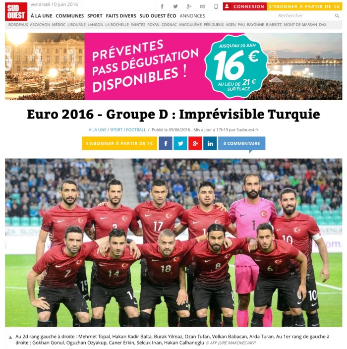 Euro 2016 Turqui Sud-Ouest 10-06-2016