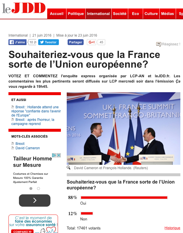 sondage JDD 23-06-2016
